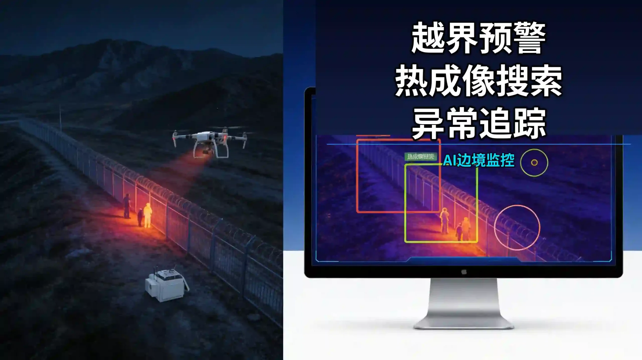 夜间红外巡逻画面